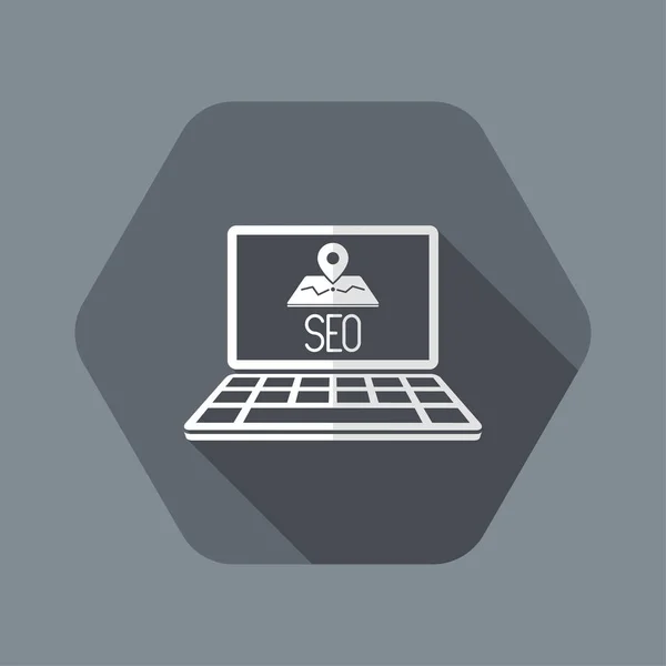 SEO kaart op de computer laptop — Stockvector