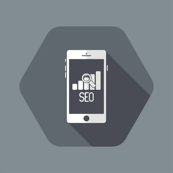 Informe de datos Seo en smartphone — Vector de stock