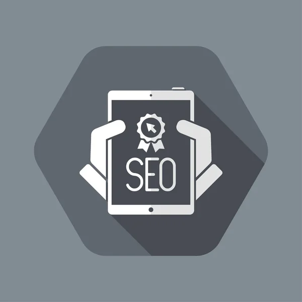 Servicios premium de SEO digital en tablet — Vector de stock