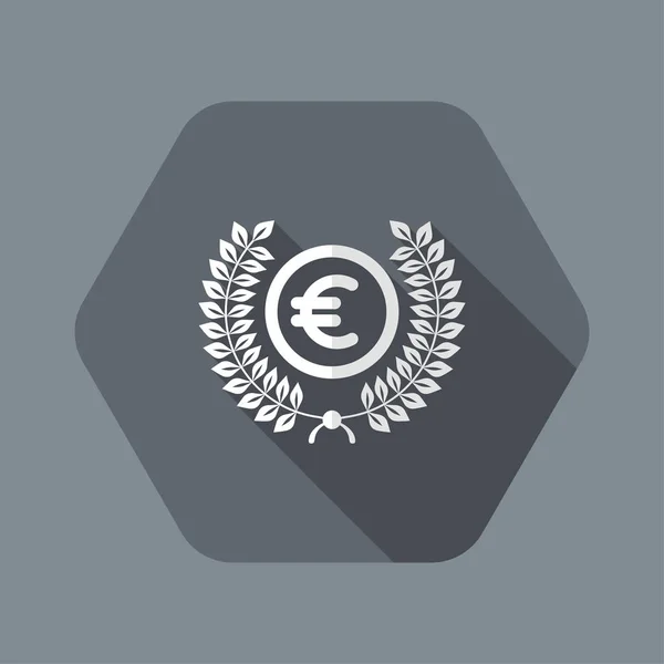 Laurierkrans met euro Coin — Stockvector
