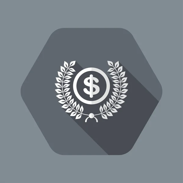 Laurierkrans met dollar symbool — Stockvector