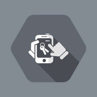 Akıllı telefon ikonu. Anahtar erişimi.