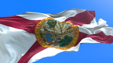 Florida - Amerika Birleşik Devletleri - ABD - 3D gerçekçi bayrak sallama arka planı