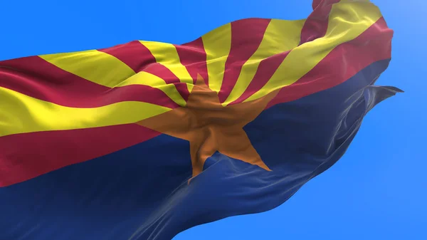 Arizona Förenta Staterna Usa Realistisk Viftande Flagga Bakgrund — Stockfoto