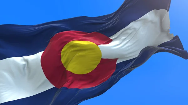 Colorado Förenta Staterna Usa Realistisk Viftande Flagga Bakgrund — Stockfoto