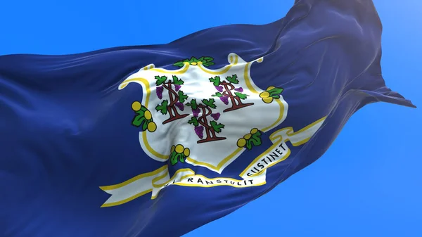 Connecticut Amerikai Egyesült Államok Usa Realisztikus Integetés Zászló Háttér — Stock Fotó