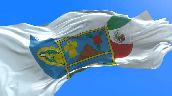 Hidalgo Mexico Realistic Waving Flag Background — Stock Photo, Image