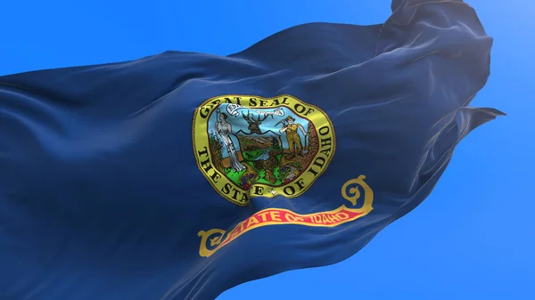 Idaho Amerikas Förenta Stater Usa Realistisk Viftande Flagga Bakgrund — Stockfoto