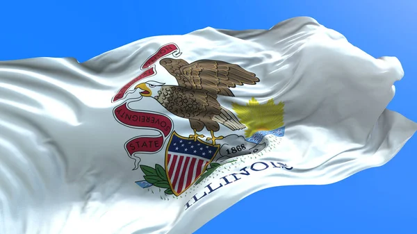 Illinois Förenta Staterna Usa Realistisk Viftande Flagga Bakgrund — Stockfoto