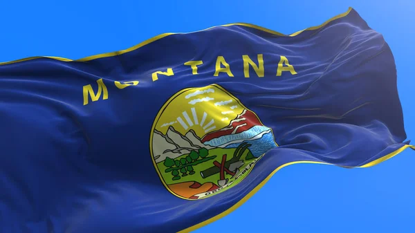 Montana Förenta Staterna Usa Realistisk Viftande Flagga Bakgrund — Stockfoto