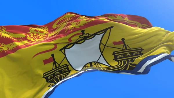 New Brunswick Flag Canada Realistic Waving Flag Background — Stock Photo, Image