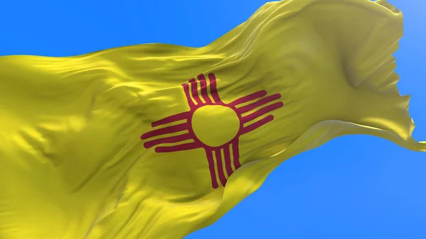 New Mexico Förenta Staterna Usa Realistisk Viftande Flagga Bakgrund — Stockfoto