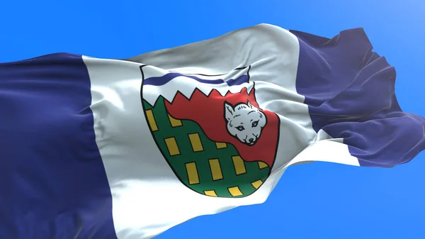 Флаг Северо Западных Территорий Канада Реалистичный Флаг Размахивания Фоном — стоковое фото