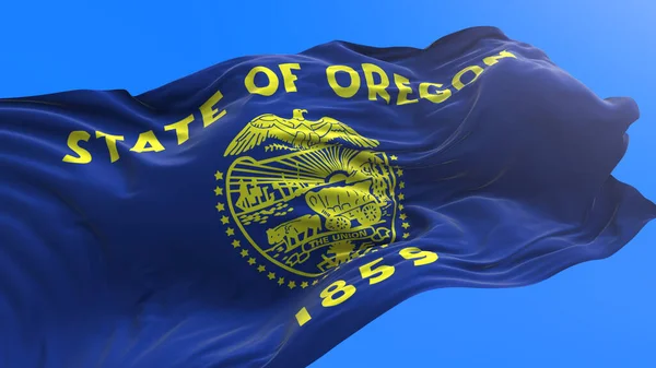 Oregon Amerikas Förenta Stater Usa Realistisk Viftande Flagga Bakgrund — Stockfoto