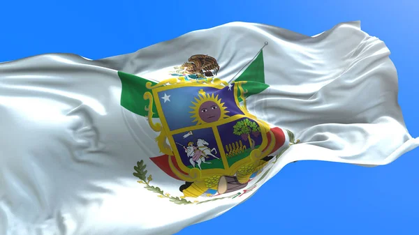 Queretaro Mexico Realistische Zwaaiende Vlag Achtergrond — Stockfoto