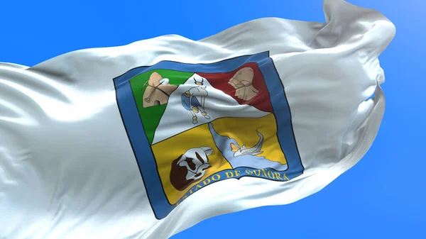 Sonora Mexiko Realistisk Viftande Flagga Bakgrund — Stockfoto