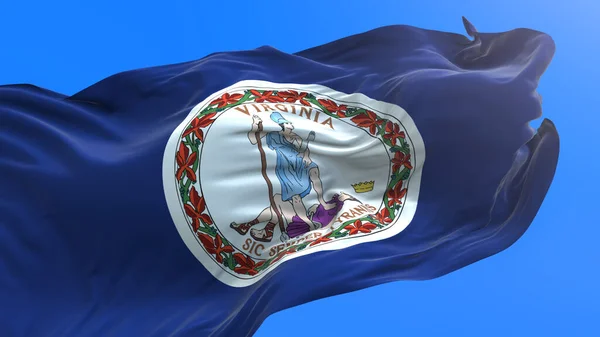 Virginia Förenta Staterna Usa Realistisk Viftande Flagga Bakgrund — Stockfoto
