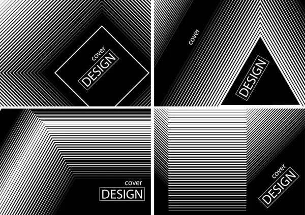 Cover Design Collectie Halftone Gradiënten Geometrische Achtergrond Template Illustraties Zwart — Stockvector