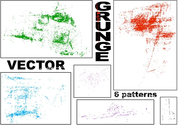 Seis Patrones Grunge Vectorial Elemento Diseño Para Fondo Abstracto Ilustración — Archivo Imágenes Vectoriales