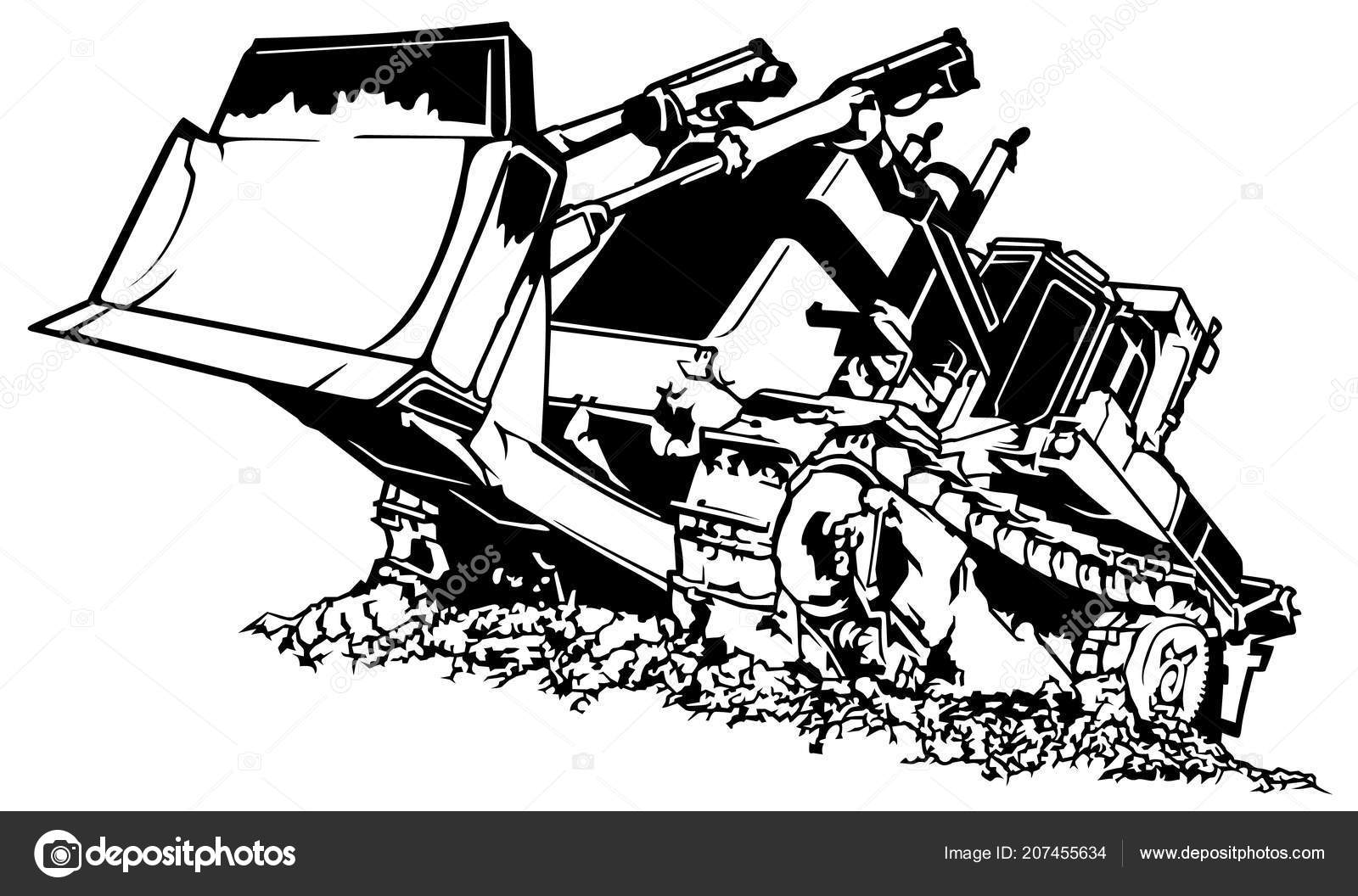 Bulldozer Sketch Handdrawn Cartoon Heavy Machinery Stock Vector (Royalty  Free) 373412071 | Shutterstock