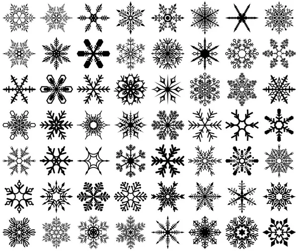 Schneeflocken Set Praktische Und Stilvolle Fälschungen Für Grafik Designer Und — Stockvektor