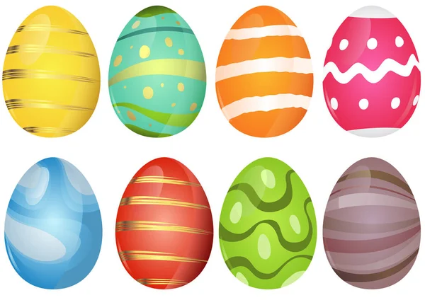 Coleção Ovos Páscoa Coloridos Elementos Design Para Seu Design Gráfico —  Vetores de Stock