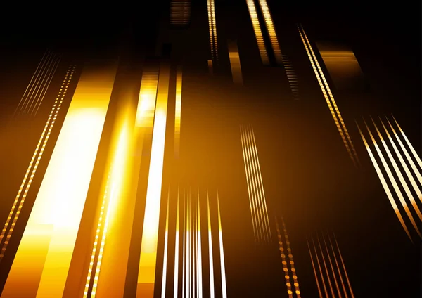 Abstrakter Tech Hintergrund Mit Leuchtenden Streifen Auf Dunklem Hintergrund Beleuchtung — Stockvektor