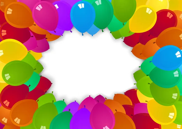 Πολύχρωμο Κόμμα Μπαλόνια Φόντο Γενέθλια Εορταστική Εικονογράφηση Για Γραφικά Έργα — Διανυσματικό Αρχείο