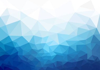 Geometrik Mavi Soğuk Doku Arkaplanı - Grafik Resminiz için Mavi Tonlardaki Mozaik Üçgen Desen, Vektör