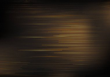 Koyu Arkaplan Üzerine Altın Kare Şablonu - Grafik Tasarım ve Vektör İçin Koyu Arkaplanda Altın Gölgeler Altında Detaylı YarıTonlama Çizimi