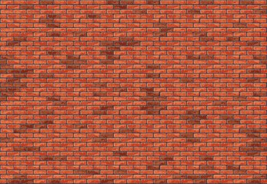 Kırmızı Tuğla Duvar Dikişsiz Arka Plan - Renkli Desen veya Doku Grafik İllüstrasyon, Vektör için