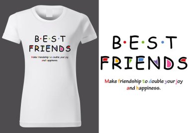 Üzerinde En İyi Arkadaşlar yazan tişört tasarımı