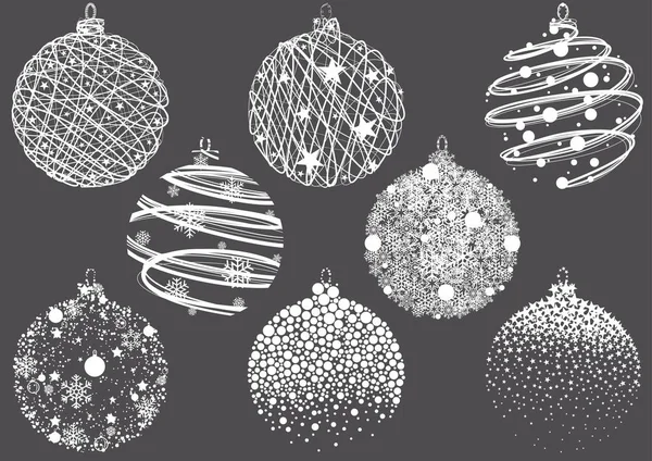 Set Abstract Christmas Balls Drawings Modern Design Element Illustrations Your — ストックベクタ