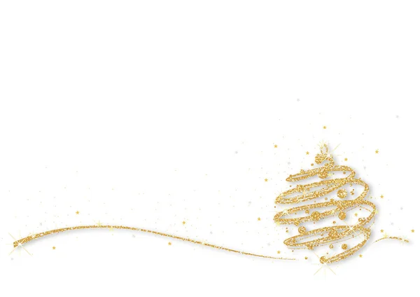 Gold Glittering Xmas Ball White Background Αφηρημένη Γραφική Εικονογράφηση Για — Διανυσματικό Αρχείο