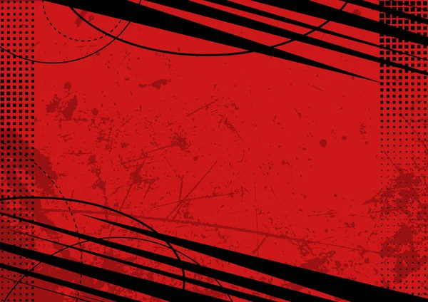Red Grunge Achtergrond Met Textuur Halftone Gekleurde Illustratie Voor Grafisch — Stockvector