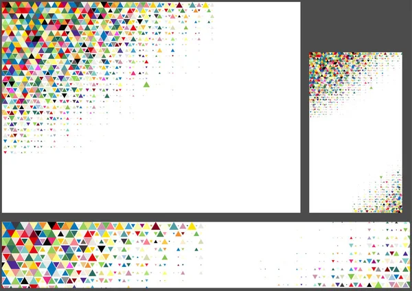 Uppsättning Abstrakta Färgglada Polygonala Bakgrunder Geometriska Mosaik Mönster För Bakgrund — Stock vektor