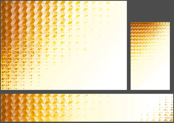 Absztrakt Orange Polygonal Háttér Készlet Geometrikus Mozaik Minta Háttér Illusztrációhoz — Stock Vector