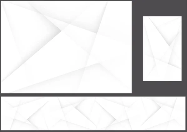 Комплект Трех Абстрактных Серых Высокотехнологичных Полигональных Корпоративных Фонов Дизайн Иллюстрации — стоковый вектор