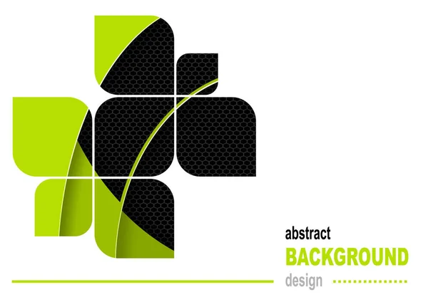 Fond Abstrait Conception Flyer Couleur Verte Noire Avec Des Formes — Image vectorielle