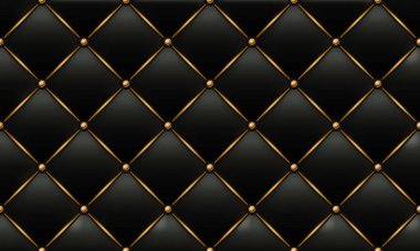 Deri Örtülü Derinin Altın ve Siyah Dokusu - Arkaplan Çizimi, Vektör
