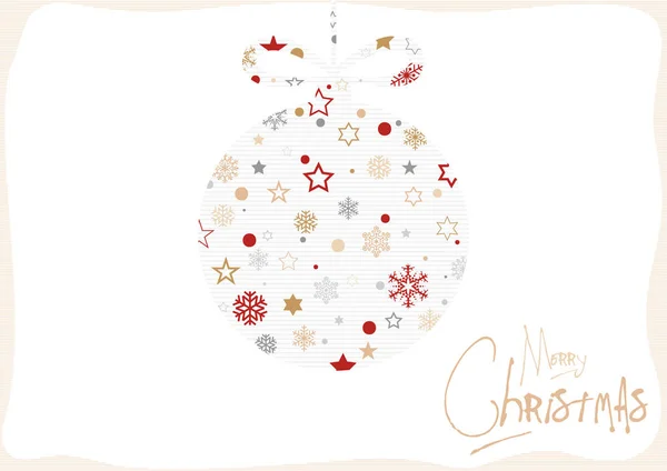 Tarjeta Navidad Con Patrón Decorativo Forma Bola Navidad Ilustración Fondo — Vector de stock