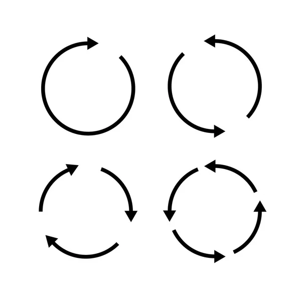 Set di frecce vettoriali a cerchio nero. Icone vettoriali — Vettoriale Stock
