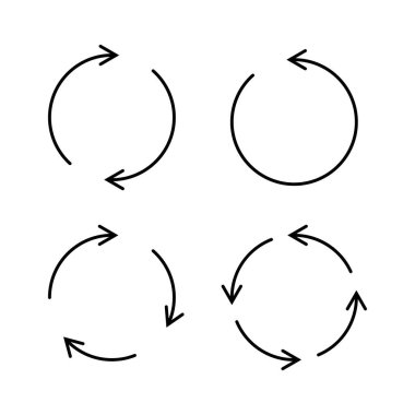 Siyah daire vektör okları kümesi. Vektör Simgeleri