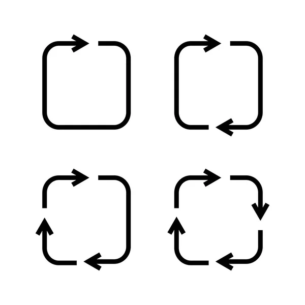 Satz schwarzer quadratischer Vektorpfeile. Vektorsymbole — Stockvektor