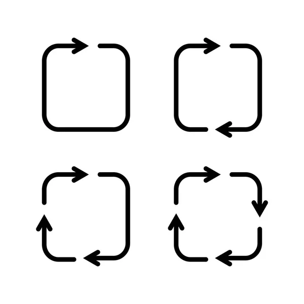 Satz schwarzer quadratischer Vektorpfeile. Vektorsymbole — Stockvektor