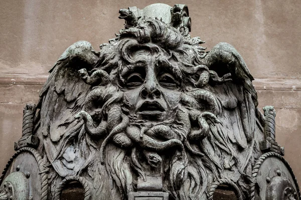 Italy Turin City Famous Corner Two Global Magician Triangles Medusa — Stock Photo, Image