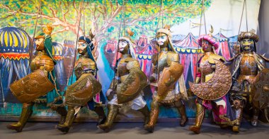 Orijinal Pupo Sicilya (Sicilya kuklaları, İtalya). Sicilya Kukla Tiyatrosu UNESCO Mirası.