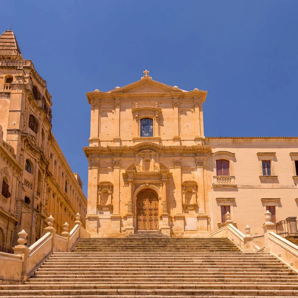 San Francesco Jest Jednym Wielu Nowych Kościołów Zbudowany Miasta Noto — Zdjęcie stockowe