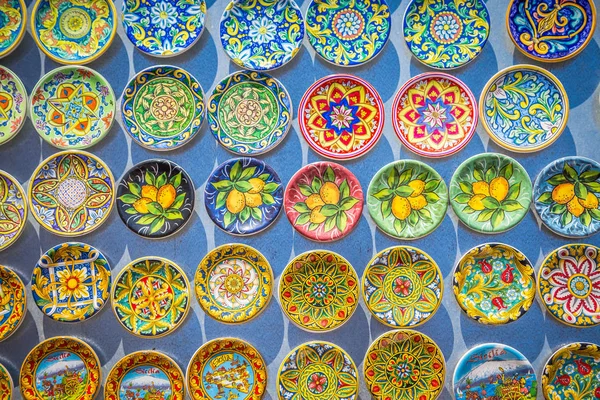 Souvenir Sicilia Imanes Nevera Con Diseño Colorido Útil Para Fondo — Foto de Stock