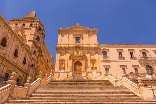 San Francesco Jest Jednym Wielu Nowych Kościołów Zbudowany Miasta Noto — Zdjęcie stockowe